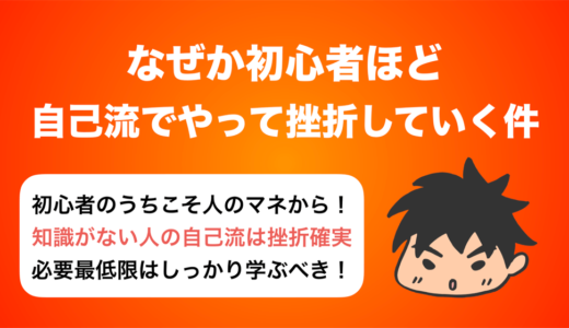 なぜか初心者ほど自己流で挫折していく件について