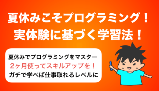 【実体験】大学生の夏休みは，プログラミングを学ぶ絶好のチャンス！