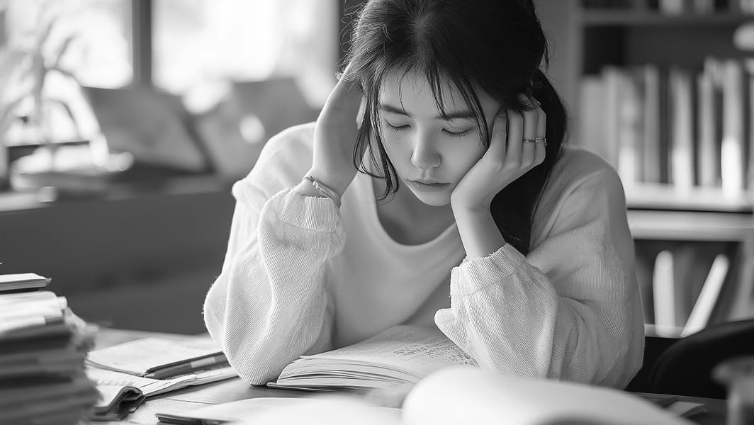 悩んでいる受験生の写真